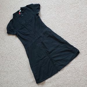 H&M Black Epaulettes Button Down Versatile Convertible Dress